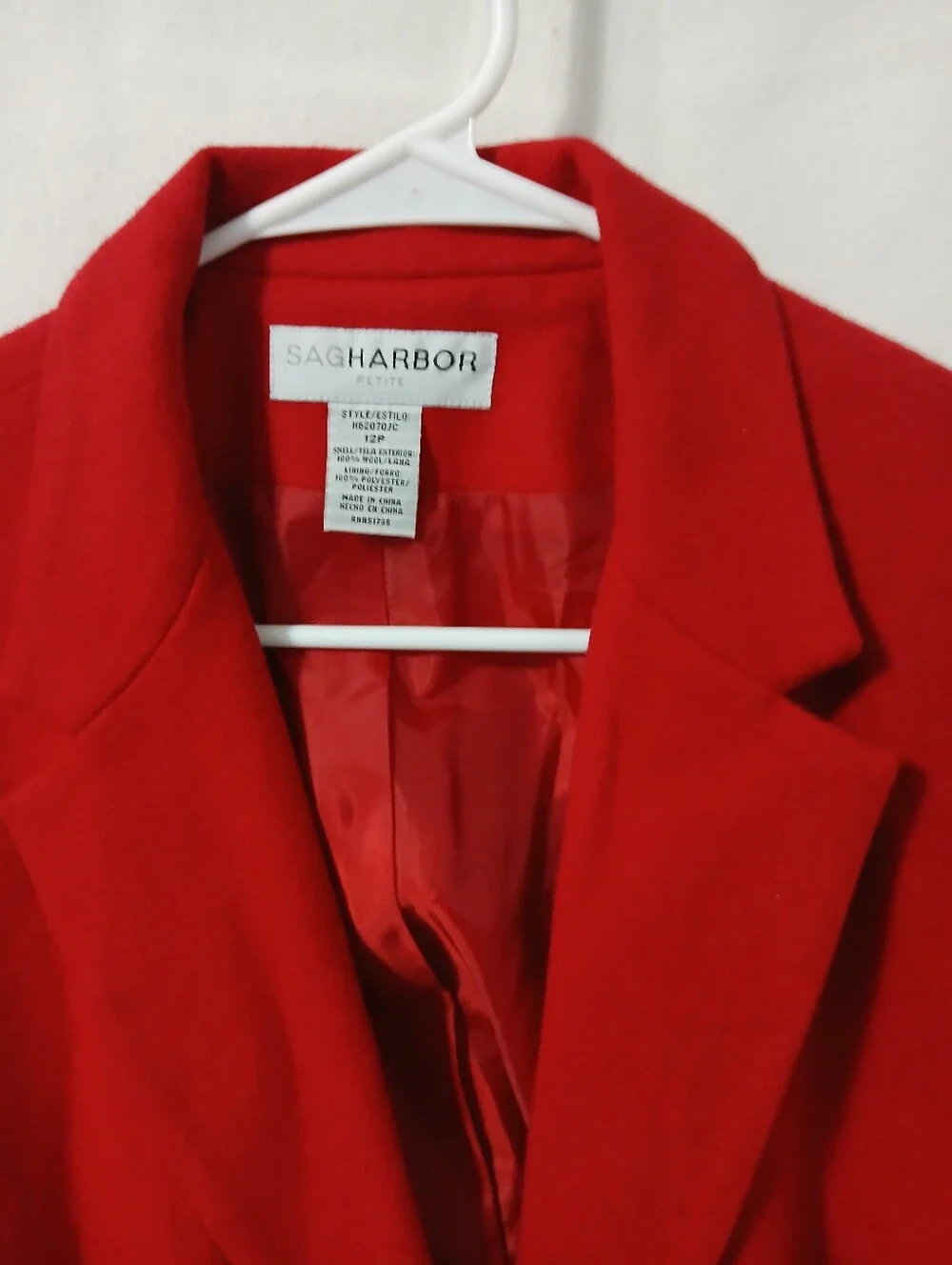 Sag Harbor Red Single-Button Blazer 100%  Wool. - Picture 3 of 15